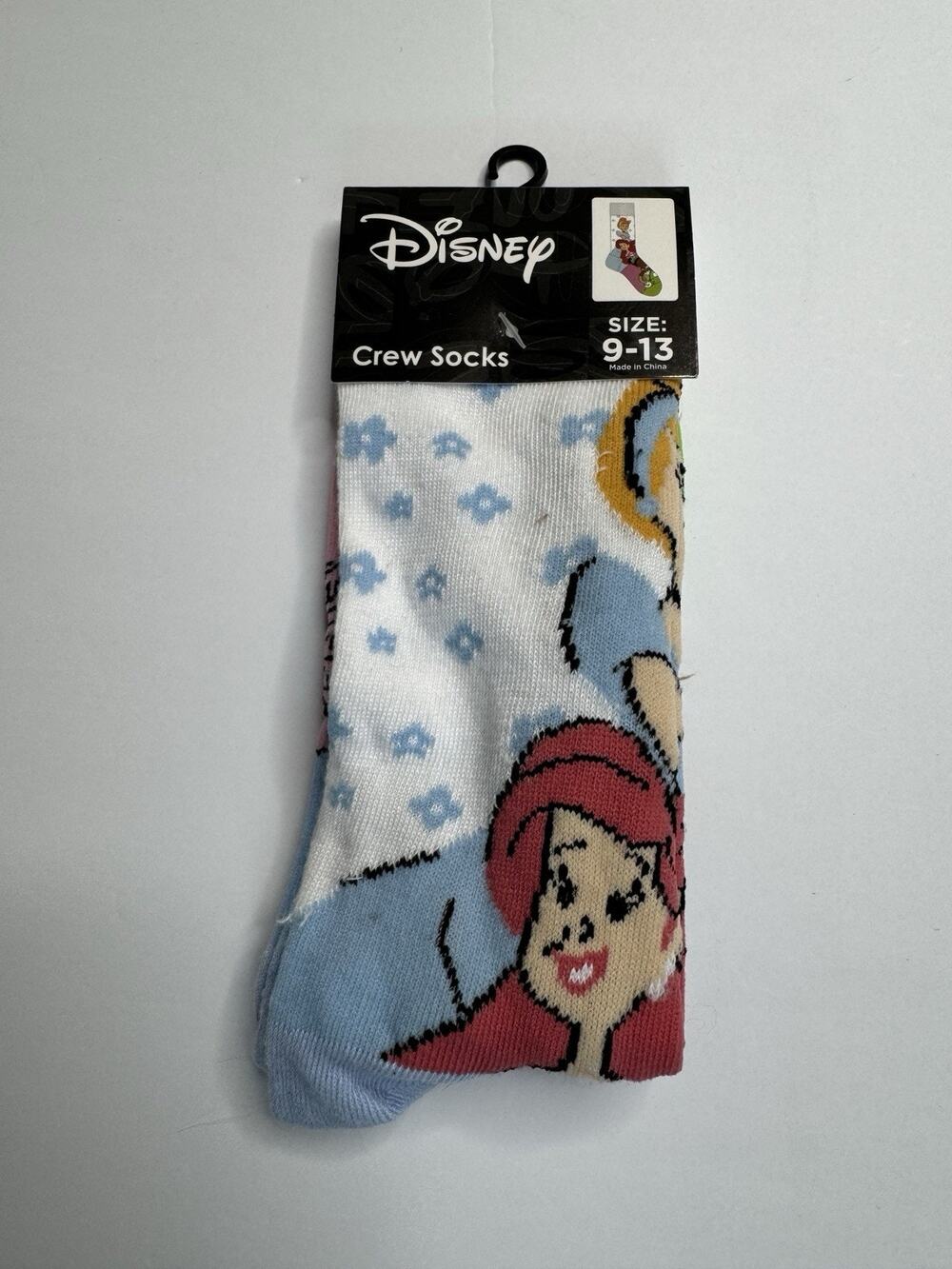 Disney Princess Crew Socks Womens 9-13 Cinderella Ariel Tiana NWT